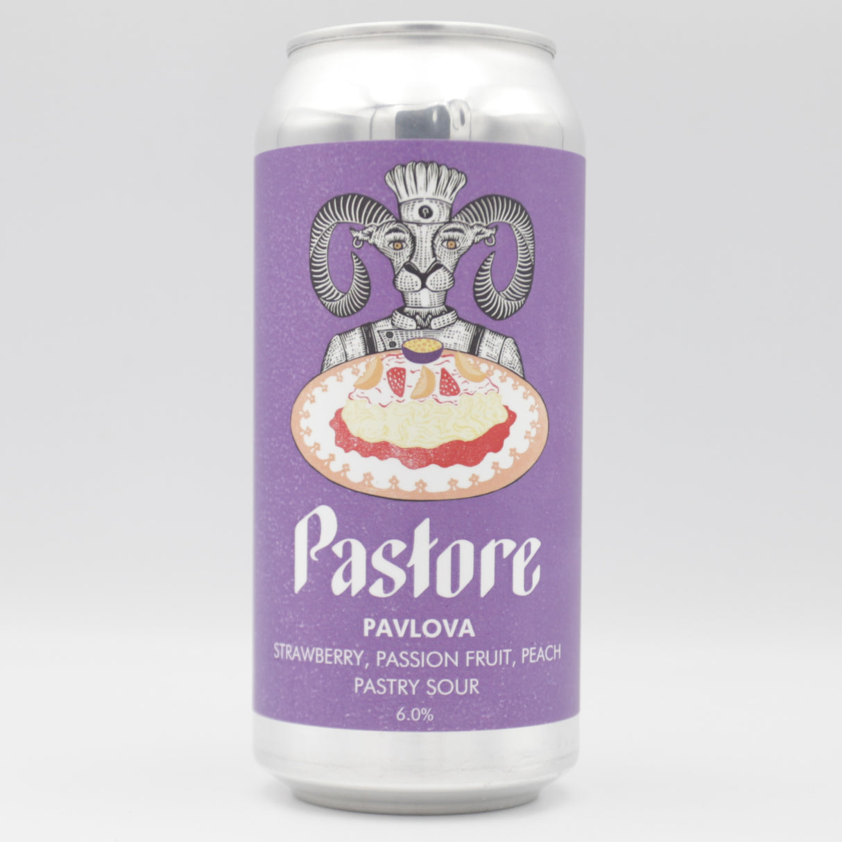 This is a can of Pastore - Pavlova - 6% (440ml). It is a Sour craft beer available to buy from Ghost Whale, voted London's best craft beer shop.