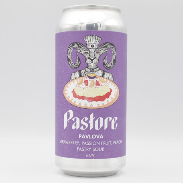 This is a can of Pastore - Pavlova - 6% (440ml). It is a Sour craft beer available to buy from Ghost Whale, voted London's best craft beer shop.