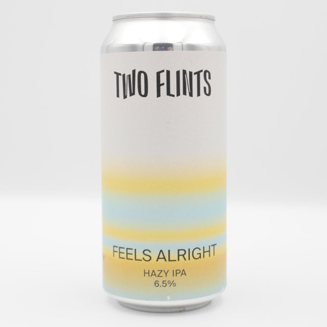 This is a can of Two Flints - Feels Alright - 6.5% (440ml). It is a IPA craft beer available to buy from Ghost Whale, voted London's best craft beer shop.