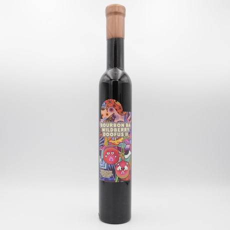 This is a bottle of Marlobobo - Bourbon BA Wildberry Doofus II - 11.5% (375ml). It is a  craft mead available to buy from Ghost Whale, voted London's best craft beer shop.