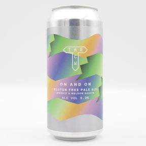 This is a can of Track - On And On - 5.3% (440ml). It is a Pale Ale craft beer available to buy from Ghost Whale, voted London's best craft beer shop.