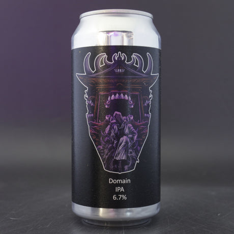 This is a can of Dark Element - Domain - 6.7% (440ml). It is a IPA craft beer available to buy from Ghost Whale, voted London's best craft beer shop.