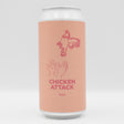 This is a can of Pomona Island - Chicken Attack - 5.3% (440ml). It is a Pale Ale craft beer available to buy from Ghost Whale, voted London's best craft beer shop.