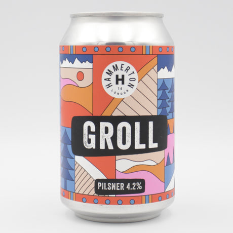 This is a can of Hammerton - Groll - 4.2% (330ml). It is a Lager / Pilsner / Kölsch craft beer available to buy from Ghost Whale, voted London's best craft beer shop.
