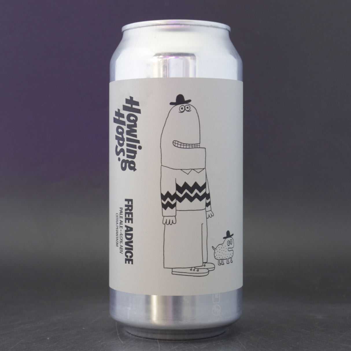 This is a can of Howling Hops - Free Advice - 4.9% (440ml). It is a Pale Ale craft beer available to buy from Ghost Whale, voted London's best craft beer shop.