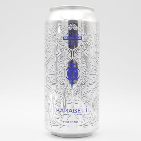 This is a can of Basqueland / Thornbridge - Karabel II - 6.7% (440ml). It is a IPA craft beer available to buy from Ghost Whale, voted London's best craft beer shop.