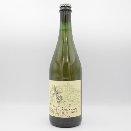 This is a sharing bottle of Burning Sky - Anniversaire 2026 - 6.5% (750ml). It is a Wit / Wheat craft beer available to buy from Ghost Whale, voted London's best craft beer shop.