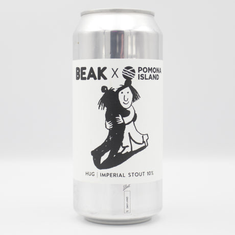 This is a can of Beak / Pomona Island - Hug - 10% (440ml). It is a Imperial Stout / Porter craft beer available to buy from Ghost Whale, voted London's best craft beer shop.