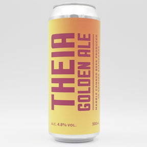 This is a can of Marble Beers - Theia - 4.8% (500ml). It is a Blonde / Golden Ale craft beer available to buy from Ghost Whale, voted London's best craft beer shop.