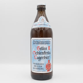 This is a bottle of Schlenkerla - Helles - 4.3% (500ml). It is a Lager / Pilsner / Kölsch craft beer available to buy from Ghost Whale, voted London's best craft beer shop.