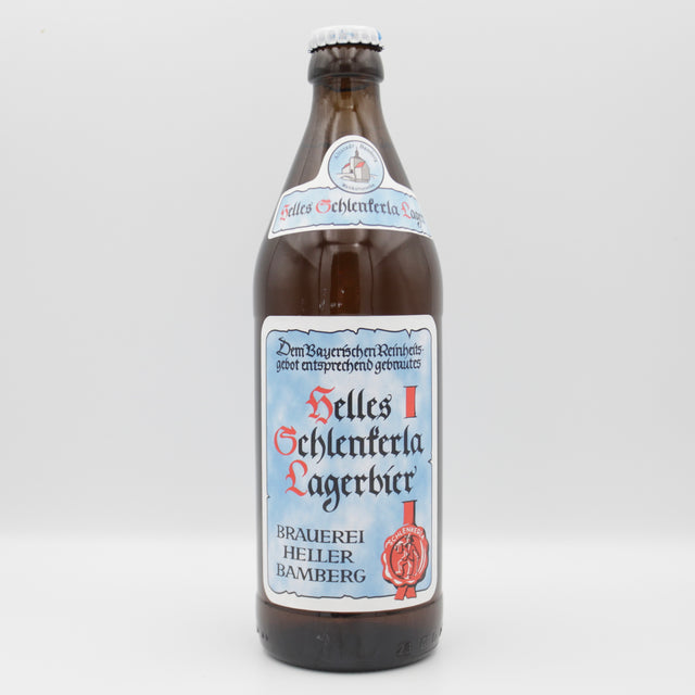 This is a bottle of Schlenkerla - Helles - 4.3% (500ml). It is a Lager / Pilsner / Kölsch craft beer available to buy from Ghost Whale, voted London's best craft beer shop.