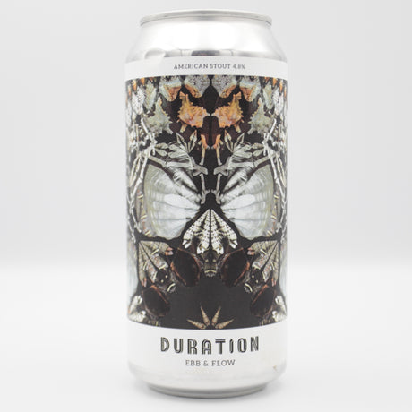 This is a can of Duration - Ebb & Flow - 4.8% (440ml). It is a Stout / Porter craft beer available to buy from Ghost Whale, voted London's best craft beer shop.