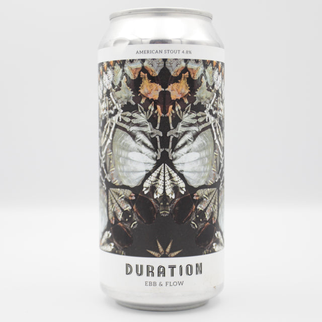 This is a can of Duration - Ebb & Flow - 4.8% (440ml). It is a Stout / Porter craft beer available to buy from Ghost Whale, voted London's best craft beer shop.