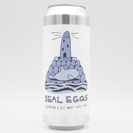 This is a can of Baron - Seal Eggs - 6.5% (500ml). It is a IPA craft beer available to buy from Ghost Whale, voted London's best craft beer shop.