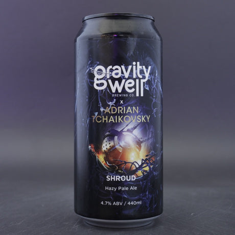 This is a can of Gravity Well - Shroud - 4.7% (440ml). It is a Pale Ale craft beer available to buy from Ghost Whale, voted London's best craft beer shop.