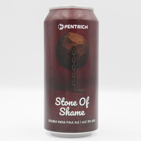 This is a can of Pentrich - Stone Of Shame - 8% (440ml). It is a Double IPA craft beer available to buy from Ghost Whale, voted London's best craft beer shop.