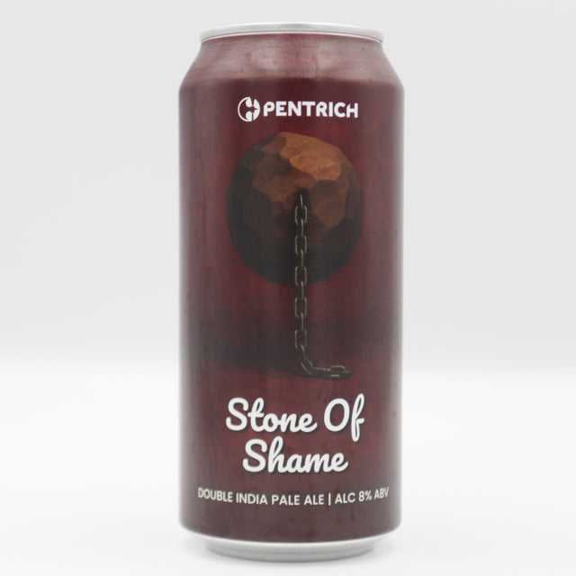 This is a can of Pentrich - Stone Of Shame - 8% (440ml). It is a Double IPA craft beer available to buy from Ghost Whale, voted London's best craft beer shop.