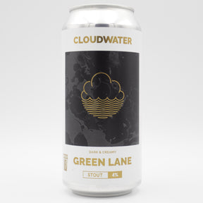 This is a can of Cloudwater - Green Lane - 4% (440ml). It is a Stout / Porter craft beer available to buy from Ghost Whale, voted London's best craft beer shop.