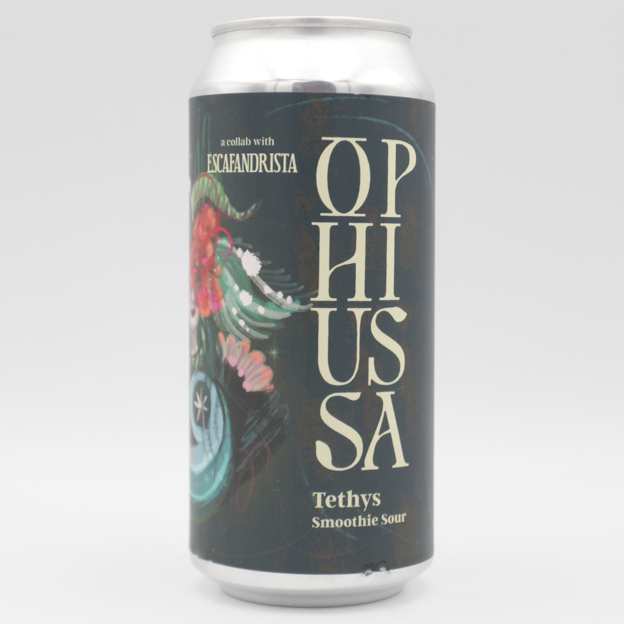 This is a can of Ophiussa - Tethys - 5% (440ml). It is a Sour craft beer available to buy from Ghost Whale, voted London's best craft beer shop.
