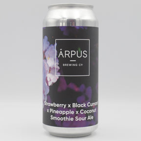 This is a can of Arpus Brewing Co - Strawberry x Blackcurrant x Pineapple x Coconut Smoothie Sour - 4.5% (440ml). It is a Sour craft beer available to buy from Ghost Whale, voted London's best craft beer shop.