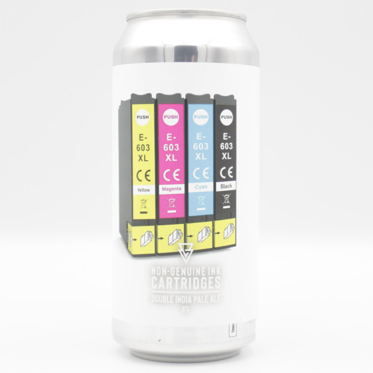 This is a can of Azvex - Non-Genuine Ink Cartridges - 8% (440ml). It is a Double IPA craft beer available to buy from Ghost Whale, voted London's best craft beer shop.