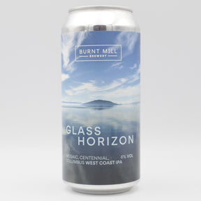 This is a can of Burnt Mill - Glass Horizon - 6% (440ml). It is a IPA craft beer available to buy from Ghost Whale, voted London's best craft beer shop.