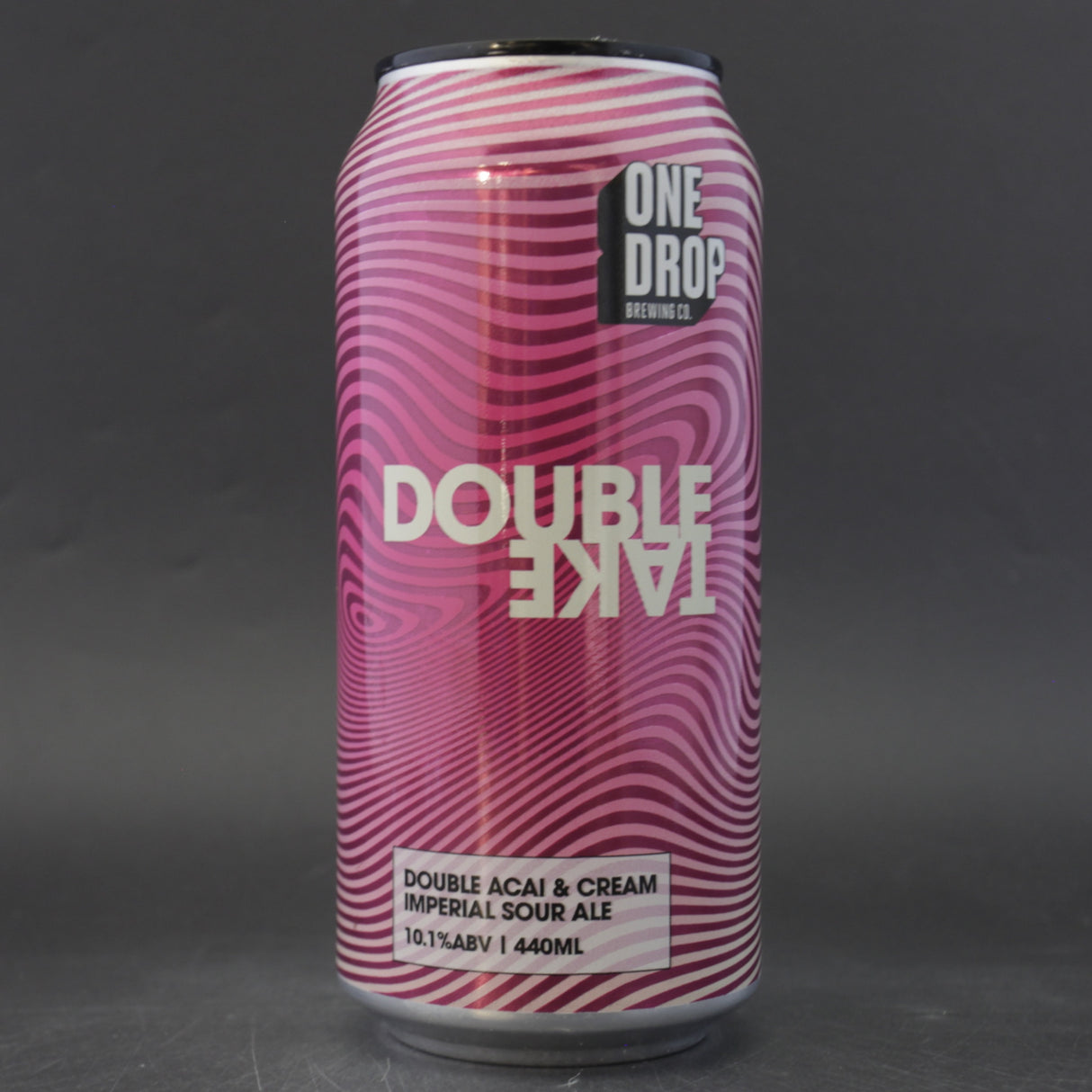 This is a can of One Drop - Double Take: Double Acai & Cream - 10.1% (440ml). It is a Sour craft beer available to buy from Ghost Whale, voted London's best craft beer shop.