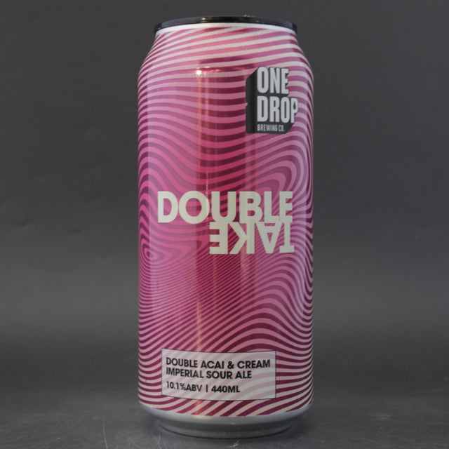 This is a can of One Drop - Double Take: Double Acai & Cream - 10.1% (440ml). It is a Sour craft beer available to buy from Ghost Whale, voted London's best craft beer shop.