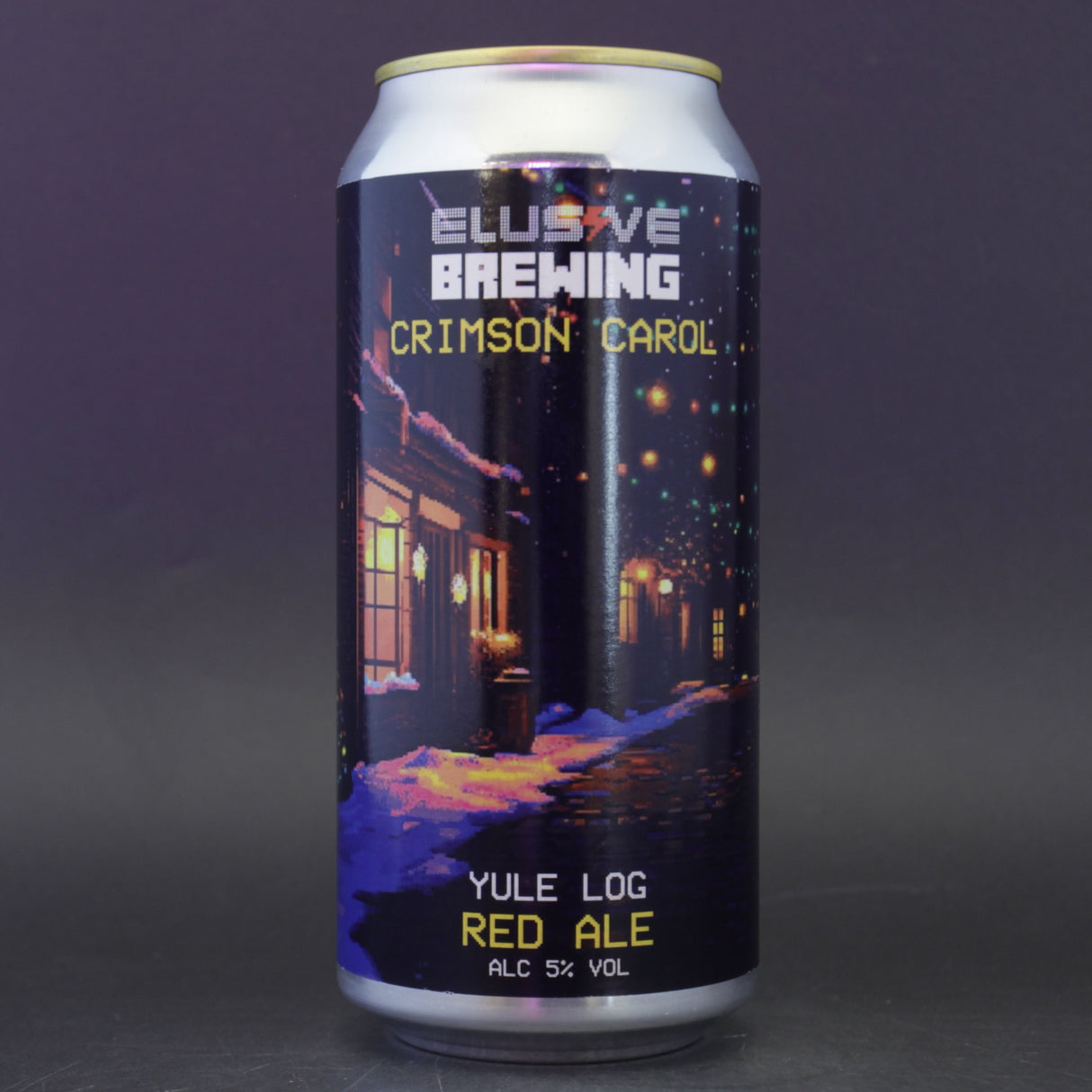 This is a can of Elusive Brewing - Crimson Carol - 5% (440ml). It is a Red / Amber Ale craft beer available to buy from Ghost Whale, voted London's best craft beer shop.