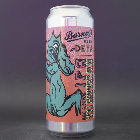 This is a can of DEYA - You Better Run - 6.5% (500ml). It is a IPA craft beer available to buy from Ghost Whale, voted London's best craft beer shop.