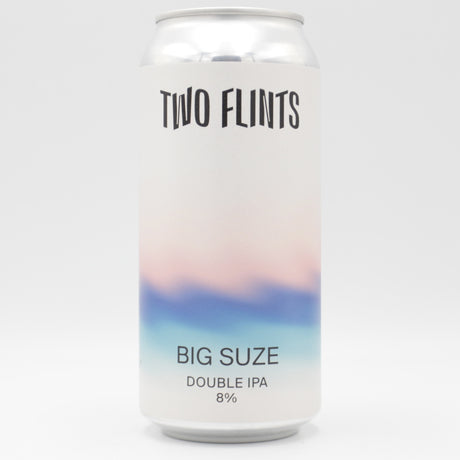 This is a can of Two Flints - Big Suze - 8% (440ml). It is a Double IPA craft beer available to buy from Ghost Whale, voted London's best craft beer shop.