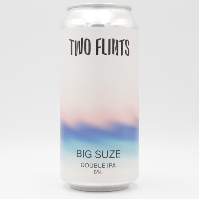 This is a can of Two Flints - Big Suze - 8% (440ml). It is a Double IPA craft beer available to buy from Ghost Whale, voted London's best craft beer shop.