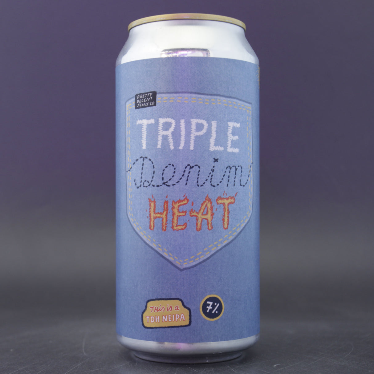 This is a can of Pretty Decent - Triple Denim Heat - 7% (440ml). It is a IPA craft beer available to buy from Ghost Whale, voted London's best craft beer shop.