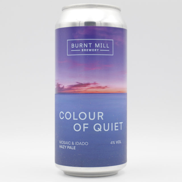 This is a can of Burnt Mill - Colour Of Quiet - 4% (440ml). It is a Pale Ale craft beer available to buy from Ghost Whale, voted London's best craft beer shop.