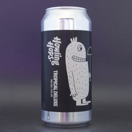 This is a can of Howling Hops - Tropical Deluxe - 3.8% (440ml). It is a Pale Ale craft beer available to buy from Ghost Whale, voted London's best craft beer shop.