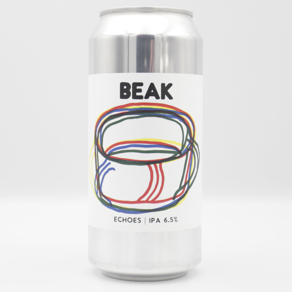 This is a can of Beak - Echoes - 6.5% (440ml). It is a IPA craft beer available to buy from Ghost Whale, voted London's best craft beer shop.