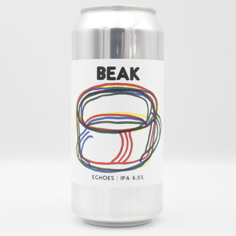 This is a can of Beak - Echoes - 6.5% (440ml). It is a IPA craft beer available to buy from Ghost Whale, voted London's best craft beer shop.