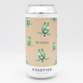 This is a can of Duration / The Kernel - Table Turtles - 3.4% (440ml). It is a Pale Ale craft beer available to buy from Ghost Whale, voted London's best craft beer shop.