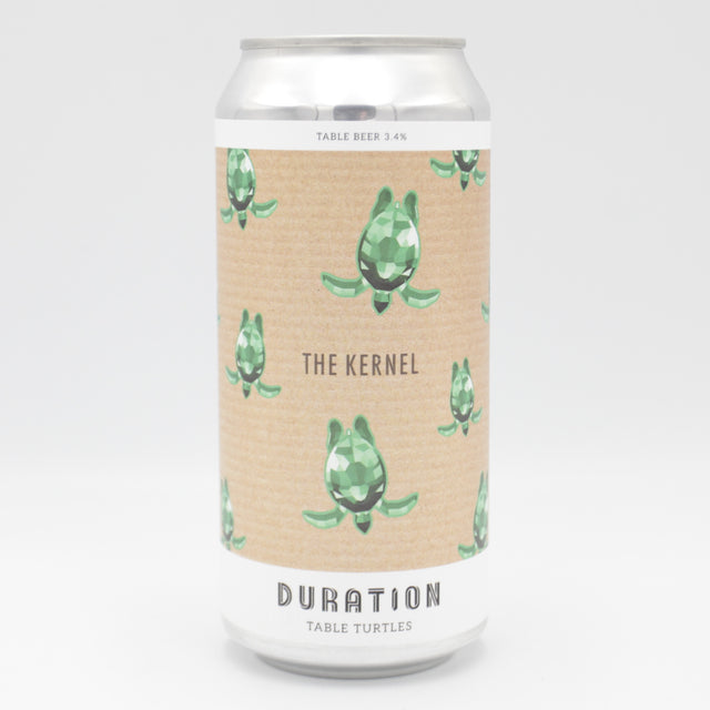 This is a can of Duration / The Kernel - Table Turtles - 3.4% (440ml). It is a Pale Ale craft beer available to buy from Ghost Whale, voted London's best craft beer shop.