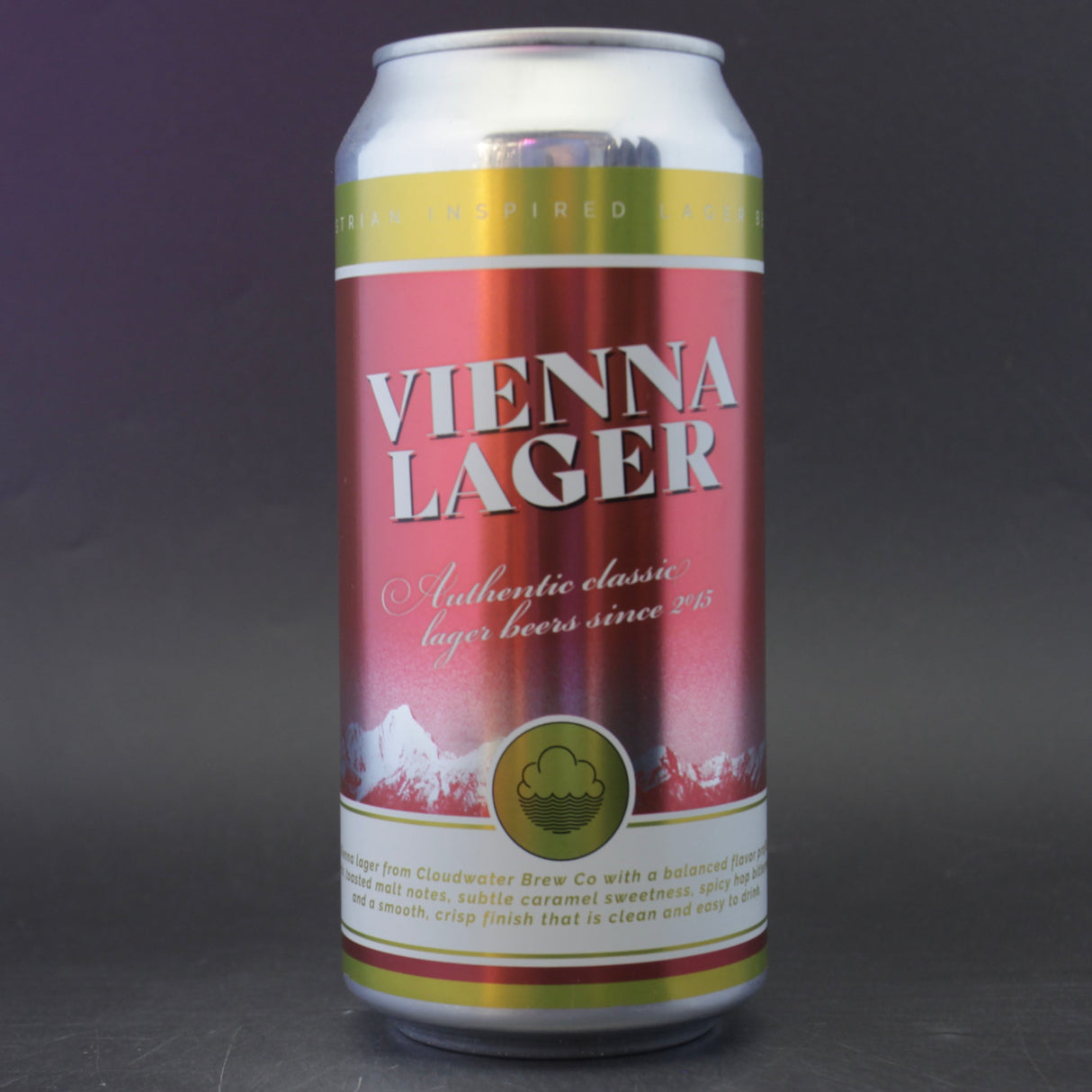 This is a can of Cloudwater - Vienna Lager - 5% (440ml). It is a Lager / Pilsner / Kölsch craft beer available to buy from Ghost Whale, voted London's best craft beer shop.