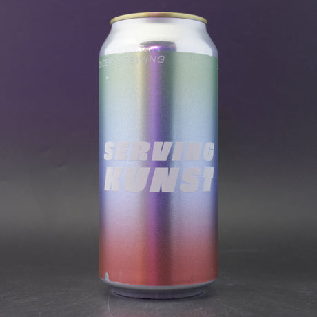 This is a can of Queer Brewing - Serving Kunst - 4.8% (440ml). It is a Lager / Pilsner / Kölsch craft beer available to buy from Ghost Whale, voted London's best craft beer shop.