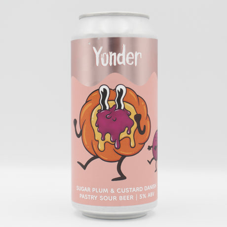 This is a can of Yonder - Sugar Plum & Custard Danish - 5% (440ml). It is a Sour craft beer available to buy from Ghost Whale, voted London's best craft beer shop.