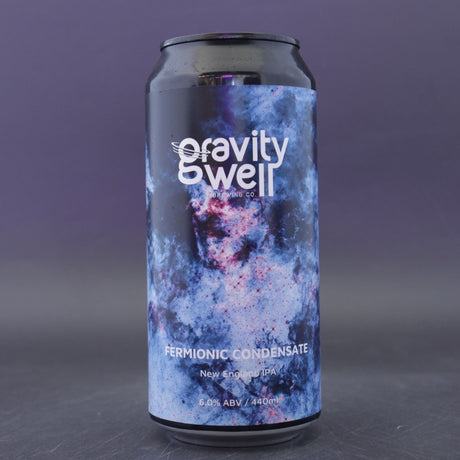 This is a can of Gravity Well - Fermionic Condensate - 6% (440ml). It is a IPA craft beer available to buy from Ghost Whale, voted London's best craft beer shop.