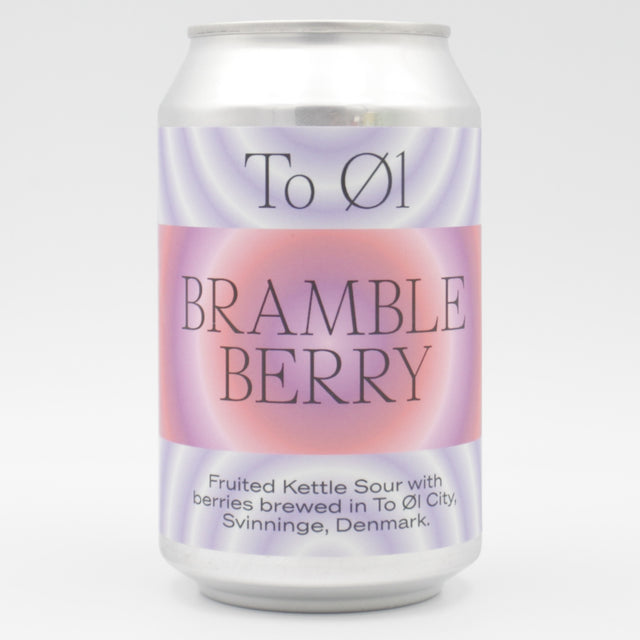 This is a can of To Øl - Brombajer (Bramble Berry Sour) - 5% (330ml). It is a Sour craft beer available to buy from Ghost Whale, voted London's best craft beer shop.
