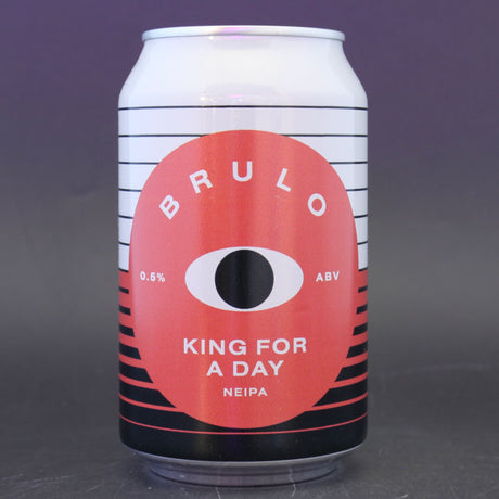 This is a can of Brulo - King For A Day - 0.5% (330ml). It is a IPA craft beer available to buy from Ghost Whale, voted London's best craft beer shop.