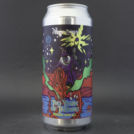 This is a can of Tripping Animals - Two Years Of Tripping - 8% (473ml). It is a Sour craft beer available to buy from Ghost Whale, voted London's best craft beer shop.