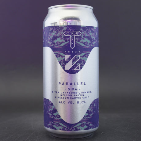 This is a can of Track / Prizm - Parallel - 8% (440ml). It is a Double IPA craft beer available to buy from Ghost Whale, voted London's best craft beer shop.