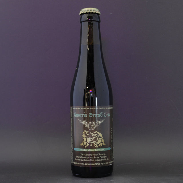 This is a bottle of De Struise - Amaris Grand Cru: Bourbon Whiskey Barrel Aged - 10% (330ml). It is a Belgian Style craft beer available to buy from Ghost Whale, voted London's best craft beer shop.