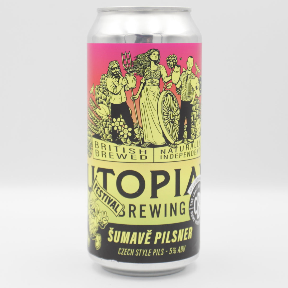 This is a can of Utopian - Sumave Pilsner - 5% (440ml). It is a Lager / Pilsner / Kölsch craft beer available to buy from Ghost Whale, voted London's best craft beer shop.