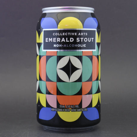 This is a can of Collective Arts - Emerald Stout: Non Alcoholic - 0.4% (355ml). It is a Stout / Porter craft beer available to buy from Ghost Whale, voted London's best craft beer shop.